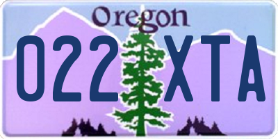 OR license plate 022XTA