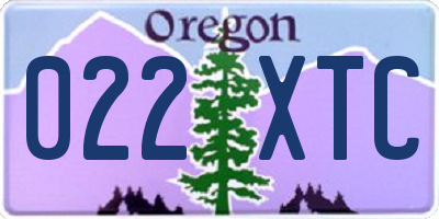 OR license plate 022XTC