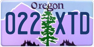 OR license plate 022XTD
