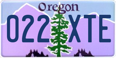 OR license plate 022XTE