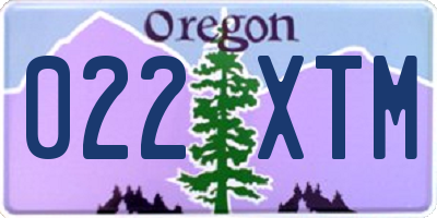 OR license plate 022XTM