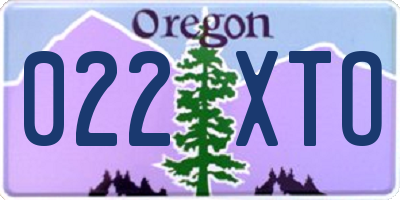 OR license plate 022XTO