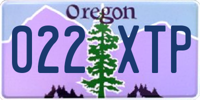 OR license plate 022XTP