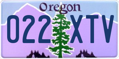 OR license plate 022XTV