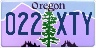 OR license plate 022XTY