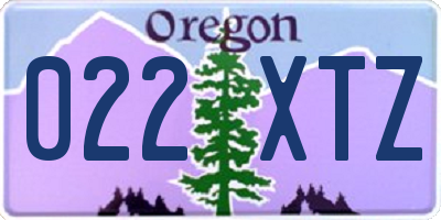 OR license plate 022XTZ