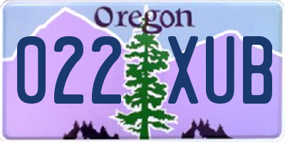 OR license plate 022XUB