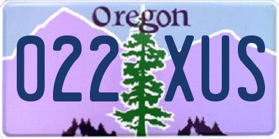 OR license plate 022XUS