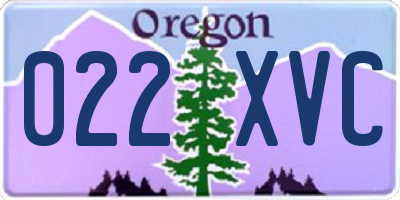 OR license plate 022XVC