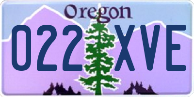 OR license plate 022XVE