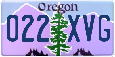 OR license plate 022XVG