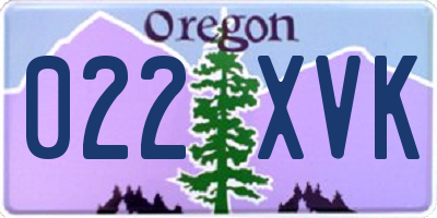 OR license plate 022XVK