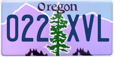 OR license plate 022XVL