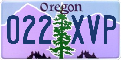 OR license plate 022XVP