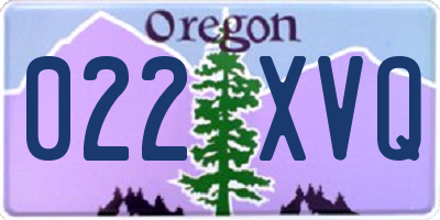 OR license plate 022XVQ