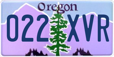OR license plate 022XVR