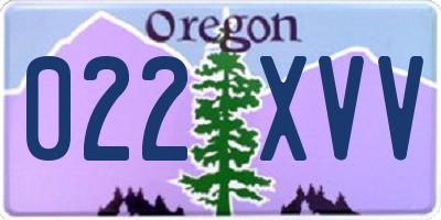 OR license plate 022XVV