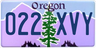 OR license plate 022XVY