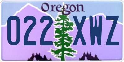 OR license plate 022XWZ