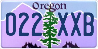 OR license plate 022XXB