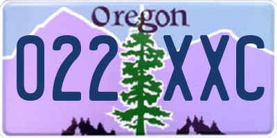OR license plate 022XXC