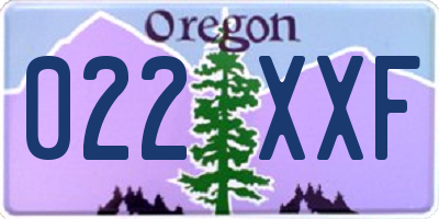 OR license plate 022XXF