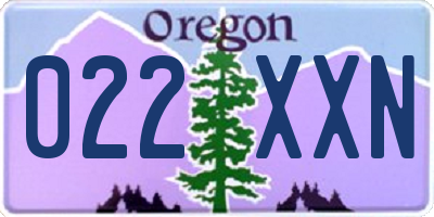 OR license plate 022XXN