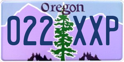 OR license plate 022XXP