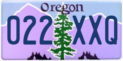 OR license plate 022XXQ