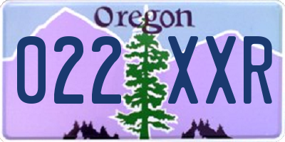 OR license plate 022XXR