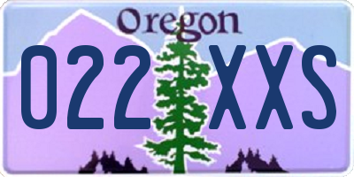 OR license plate 022XXS