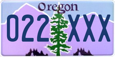 OR license plate 022XXX