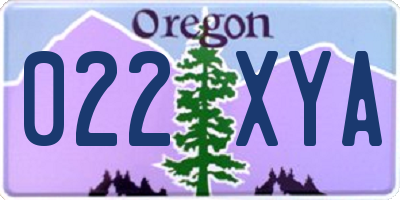OR license plate 022XYA