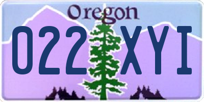 OR license plate 022XYI