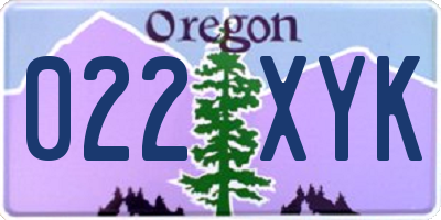 OR license plate 022XYK