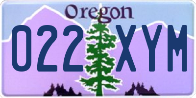 OR license plate 022XYM