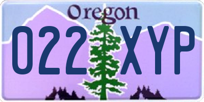 OR license plate 022XYP
