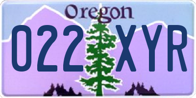 OR license plate 022XYR