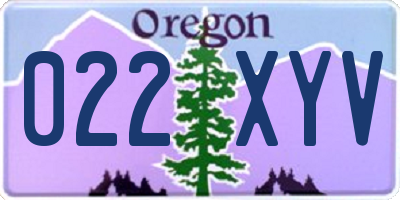 OR license plate 022XYV