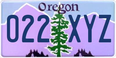 OR license plate 022XYZ
