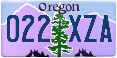 OR license plate 022XZA