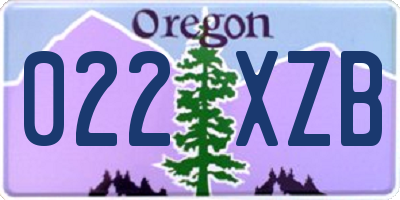 OR license plate 022XZB