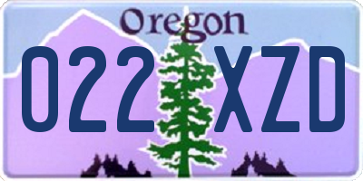 OR license plate 022XZD