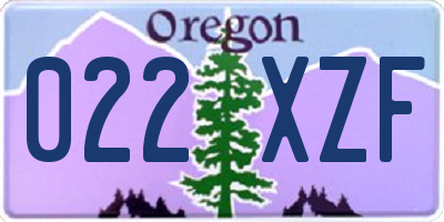 OR license plate 022XZF