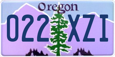 OR license plate 022XZI