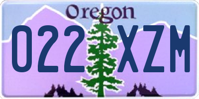 OR license plate 022XZM