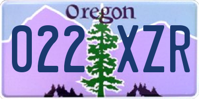 OR license plate 022XZR
