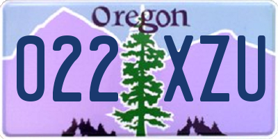 OR license plate 022XZU