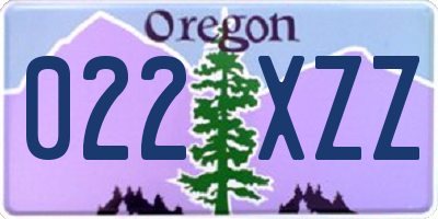 OR license plate 022XZZ