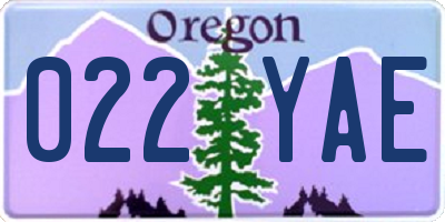 OR license plate 022YAE